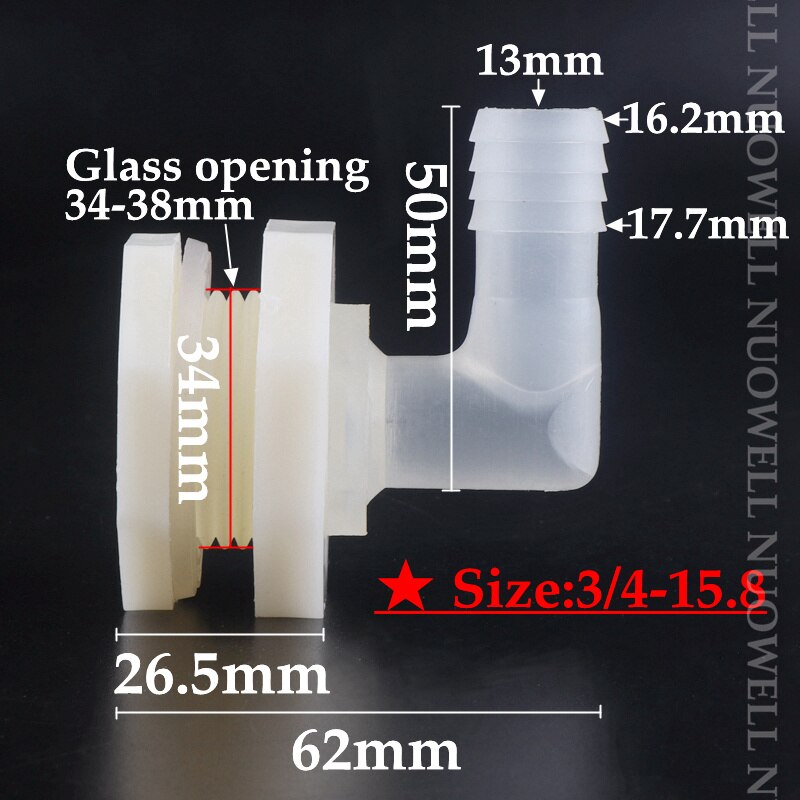 3Pcs G3/4" Aquarium Inlet Water Drain Joint Fish Tank Hose Connector Pagoda Elbow Seafood Pool Water Bucket Drain Accessories: 3l4-15.8