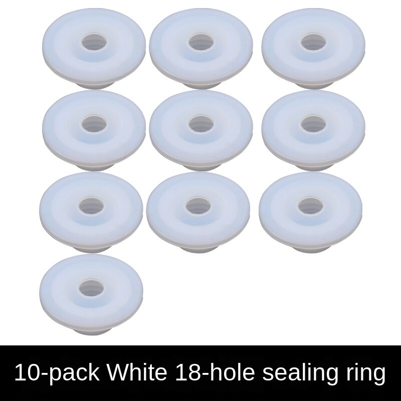 Toilet 40/50 drain pipe deodorant silicone seal washer drain pipe air conditioning pipe dual purpose anti-backwash: White 18holes(10Pcs)