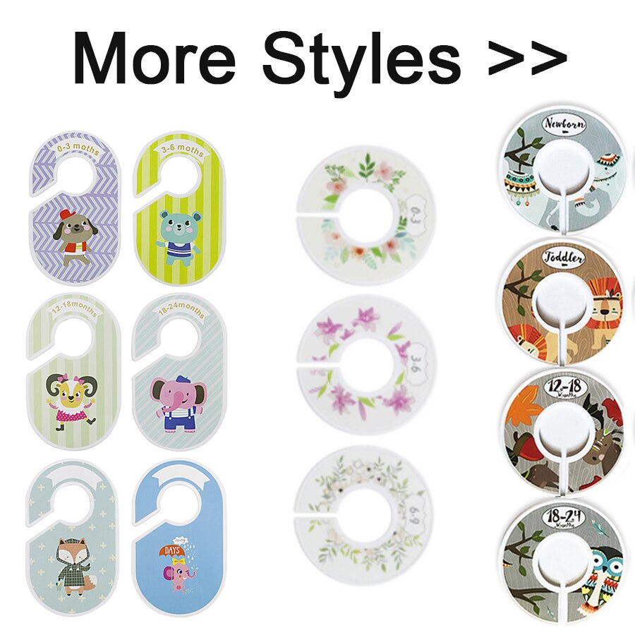 6/8/12Pcs Diy Baby Kleding Maat Verdelers Plastic Kleden Markering Ring Maat Verdelers Garment Maat Tags ronde Hangers Rack