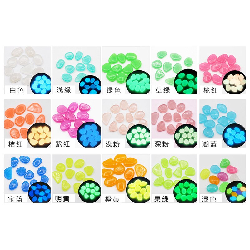 20 Pcs Gesimuleerde Kasseien Game Stukken Fluorescentie Acryl Onregelmatige Steen Voor Glow In The Dark Speelgoed