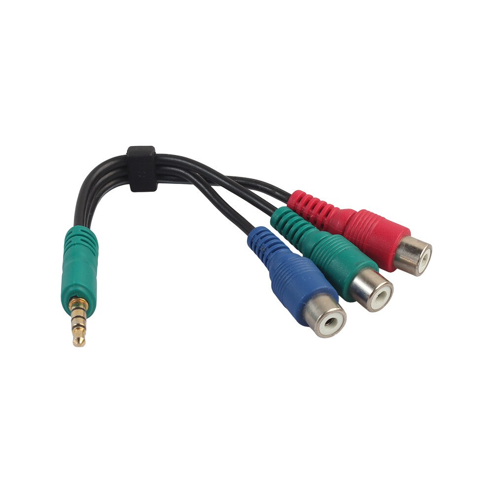 Câble adaptateur 3.5mm AUX à RCA, composant vert bleu rouge YPbPr RCA, câbles de données, directe: Default Title