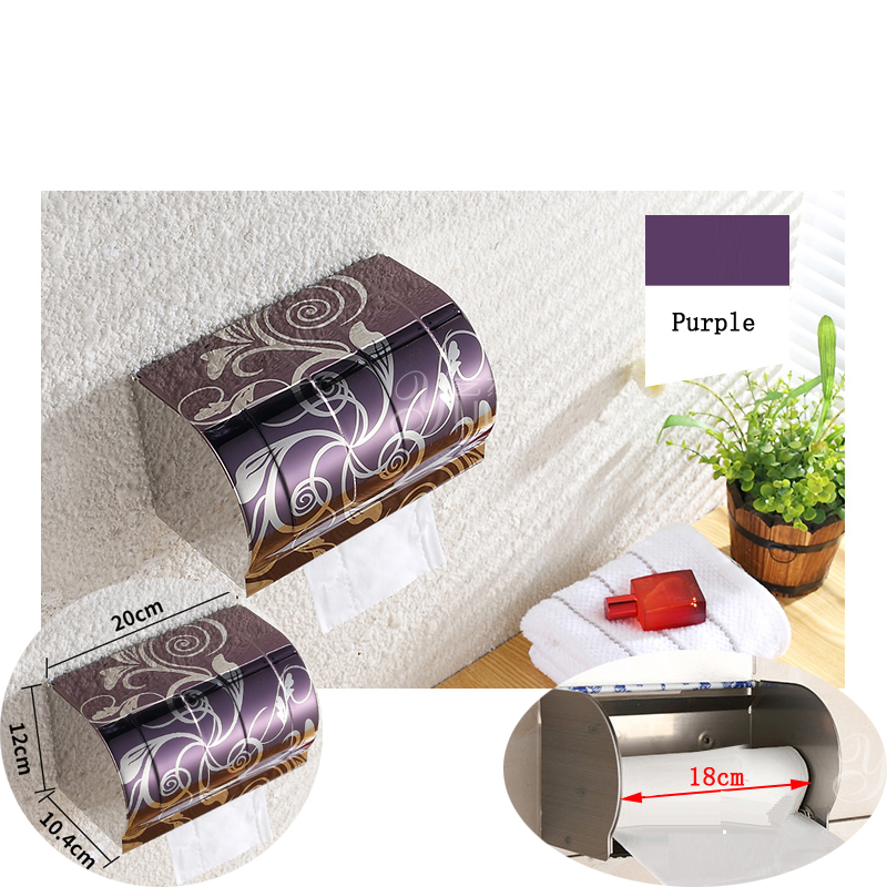 Stahl Zauberstab WC Papier Kasten Porta Carta Igienica Bianco Higienico Wasserdicht Wc WC Papier Halfter Gewebe Wc Papier Halfter: Violett-1