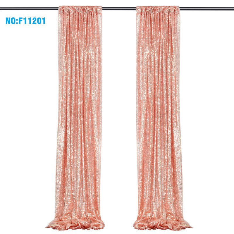 Rideau de fond en tissu à paillettes, 2x8 pieds, arrière-plan de stand Photo, pour mariage, décor de noël/fête, arrière-plan de photographie: 2ftX8ft X2 piece / F11201 rose gold