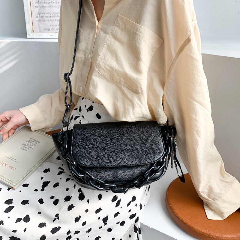 Ensfarget pu lær liten skulderveske til kvinne kjede crossbody totes håndveske damehåndvesker bolsos sekk a hoved-