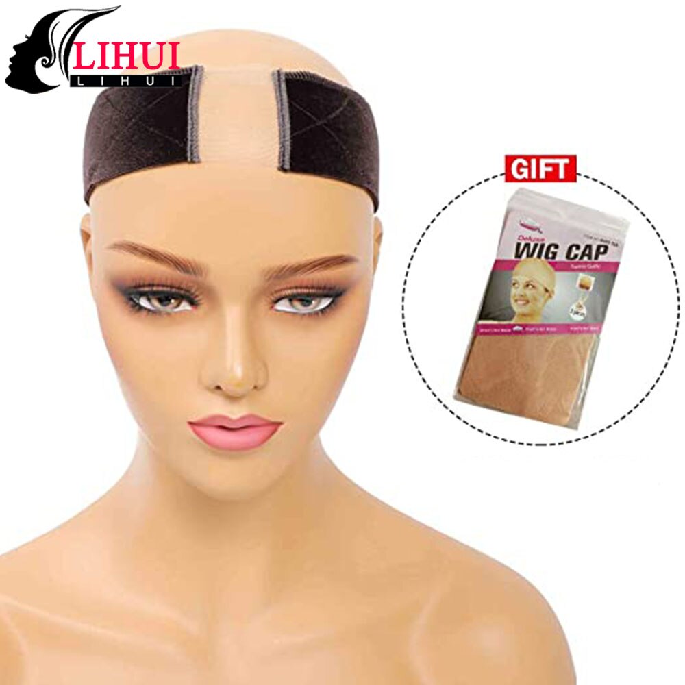 LIHUI Wig Grip Band With Double Sided Velvet Adjustable Wig Hair Band Wig Elastic Band Brown/Black/Beige Hand Made Non-Slip