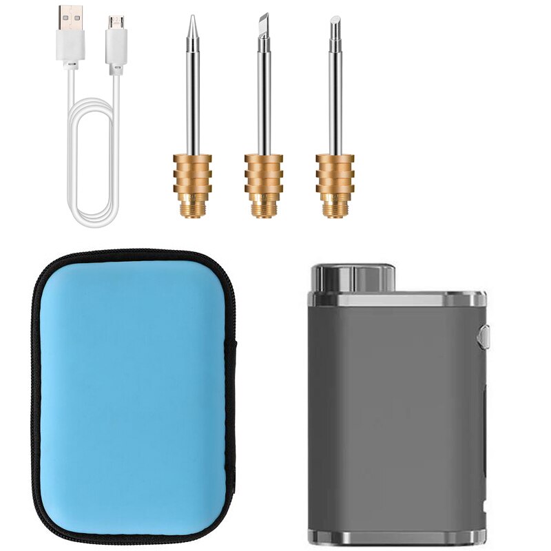 Portable rechargeable soldering iron, USB wireless battery soldering iron, 1W-75W high-power outdoor soldering iron: Gray