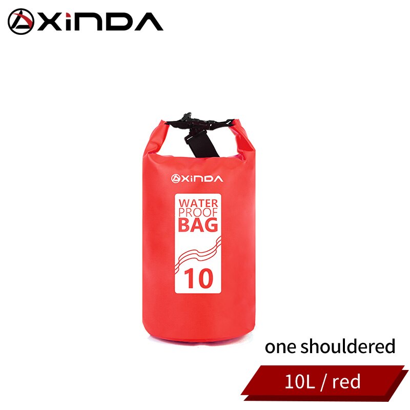 Bolsas secas impermeables para exteriores de 5/10l, bolsas secas portátiles para Rafting y buceo, bolsas de PVC para natación y Trekking de Río: Red10L(one strap)