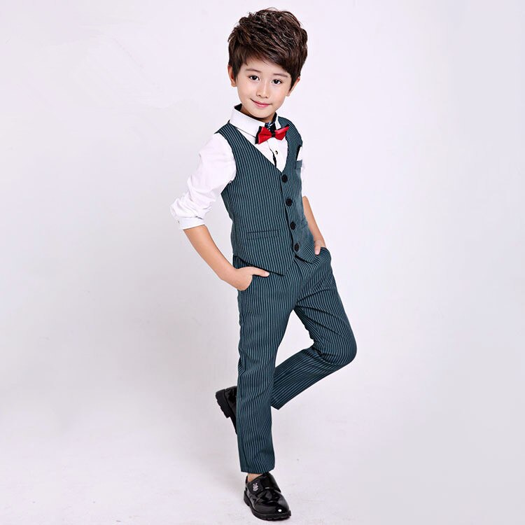 Zomer Baby Pak Mode Plaid slanke Jongen Casual Kostuum T-shirt Blazer pant 3 Onderdelen Kid bruiloft Zomer suits: 2T