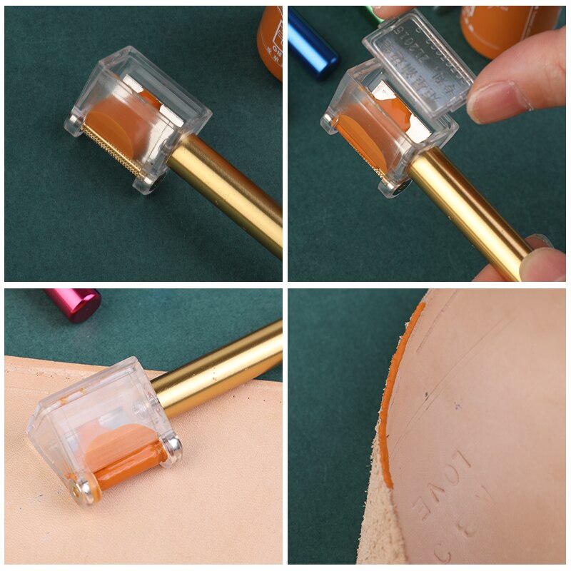 MIUSIE Leather Edge Oil Roller Pen Gluing Dye Pen Applicator Paint Roller Tool DIY Leather Painting Accessories Craft Tool