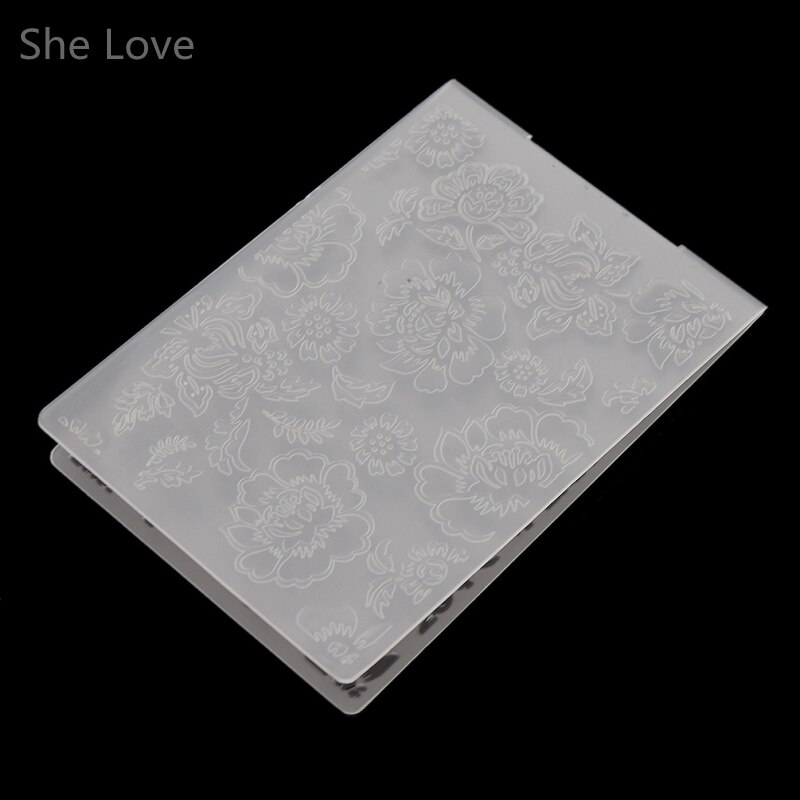 Chzimade Plastic Embossing Folder Peony Flower DIY Scrapbooking Photo Album Card Paper Craft Decoration