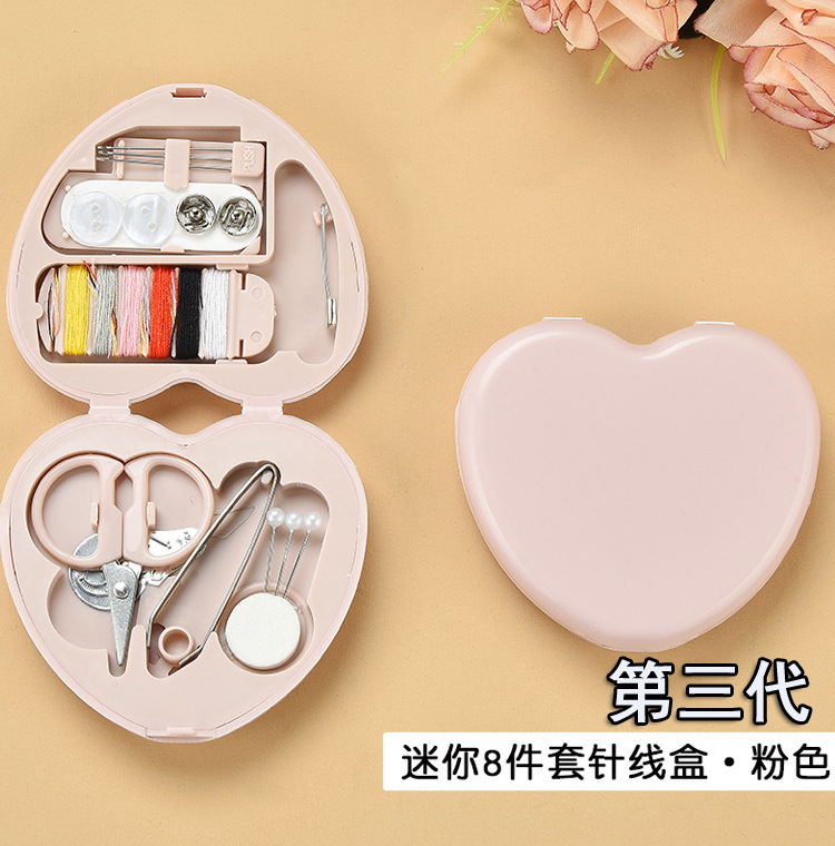 Portable Travel Mini Sewing Kit Buttons Pins Storage Boxes HandmadeScissor Thimble Needle Threads Box Set DIY Sewing Tools: MULTI