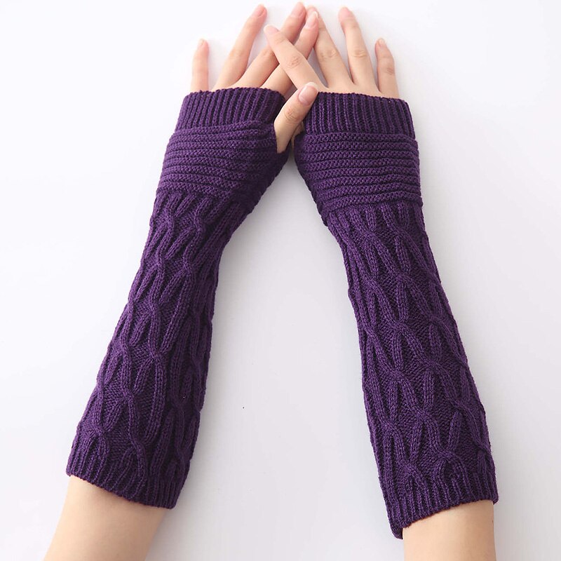 Guantes Sin Dedos Andiker - Manga Larga Para Mujer (Rayas Blancas Y Negras)