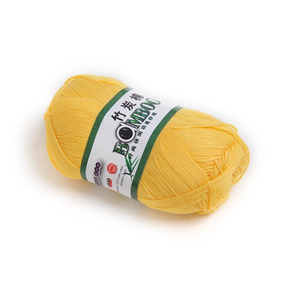 ! Soft Natural Bamboo Cotton Knitting Yarn Fingering 20 Colors: Golden Yellow