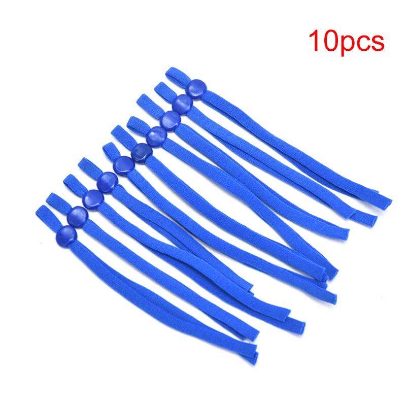 10 st mask sy elastisk bandkord med justerbart spänne stretchig mask öronögla snodd öronskydd rep diy gör förnödenheter: Blå