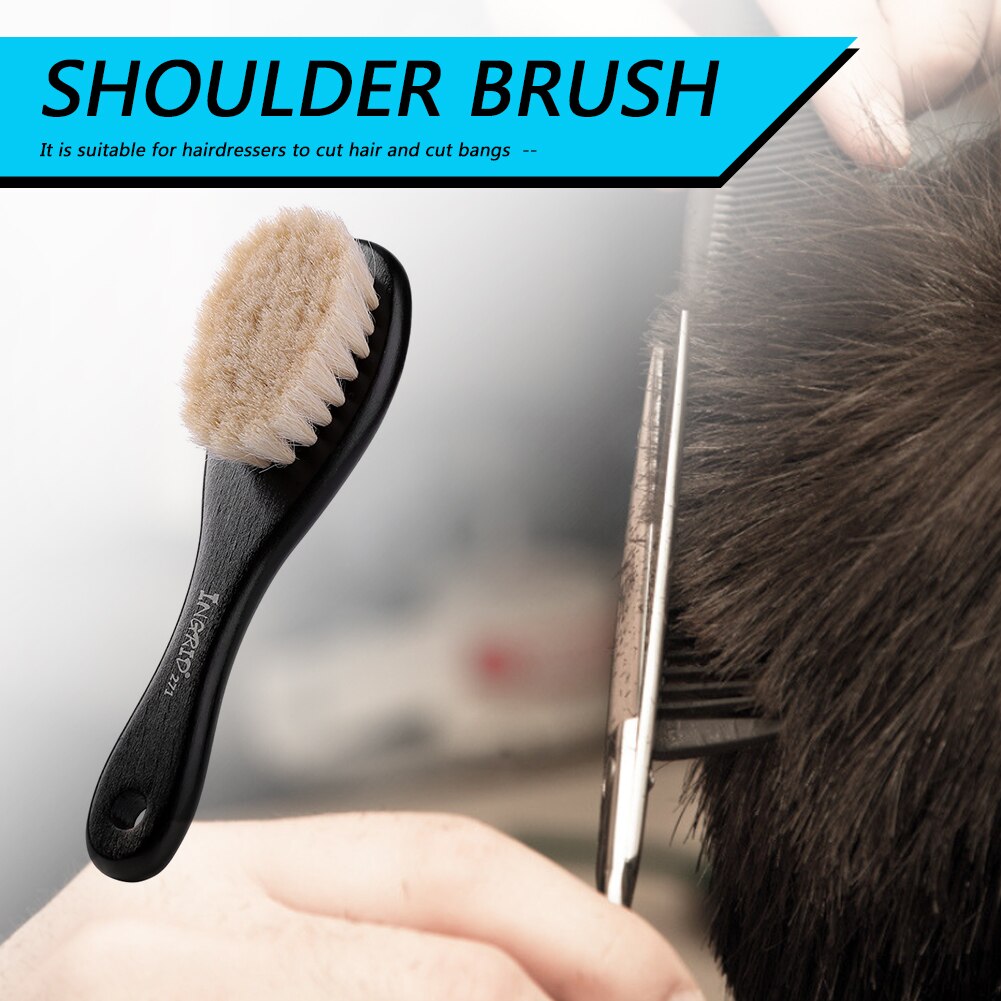 Doux cou visage Duster brosse barbier Bang cheveux propre balayage barbe brosse à cheveux manche en bois brosse à cheveux outil de coiffure