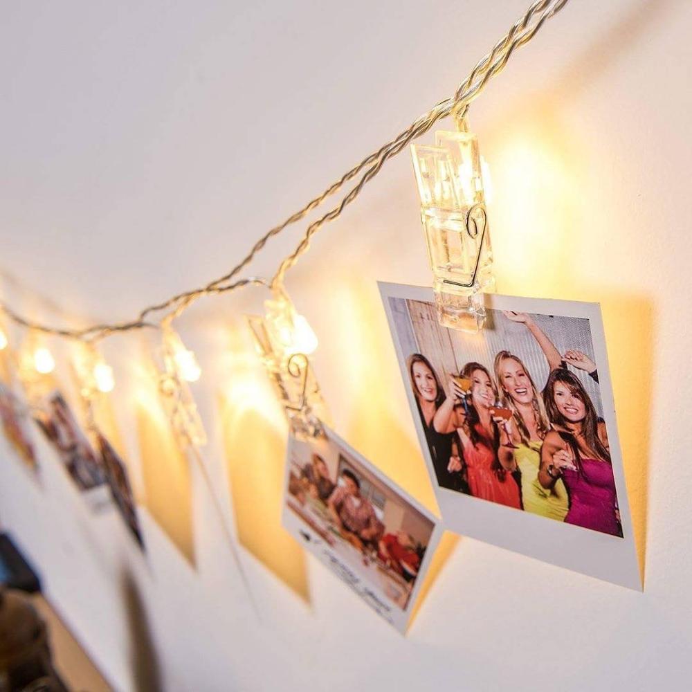 Photo Clip String Lights, Fairy String Lights with Clear Clips for Hanging Pictures, Photo String Lights