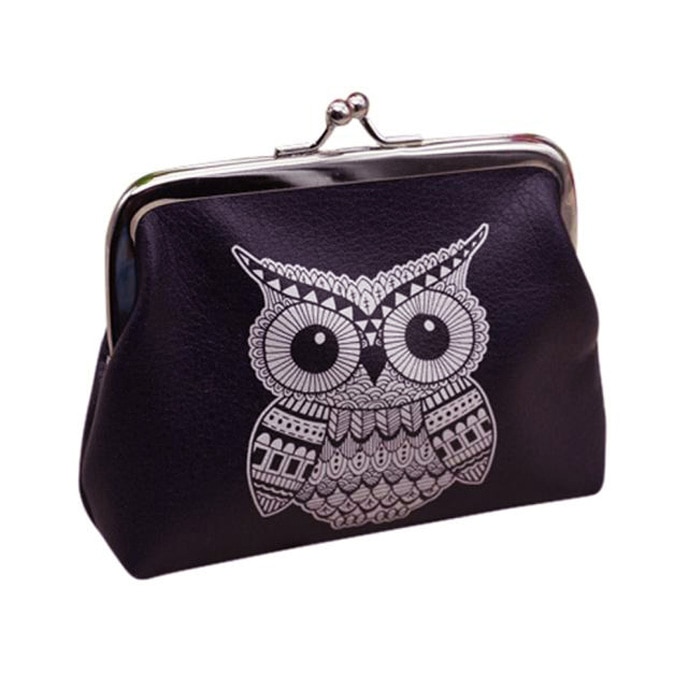 Cartera pequeña con de búho para mujer, cartera pequeña con de búho, tarjetero, monedero, bolso de mano, bolso de mano, n. ° L20,: Default Title