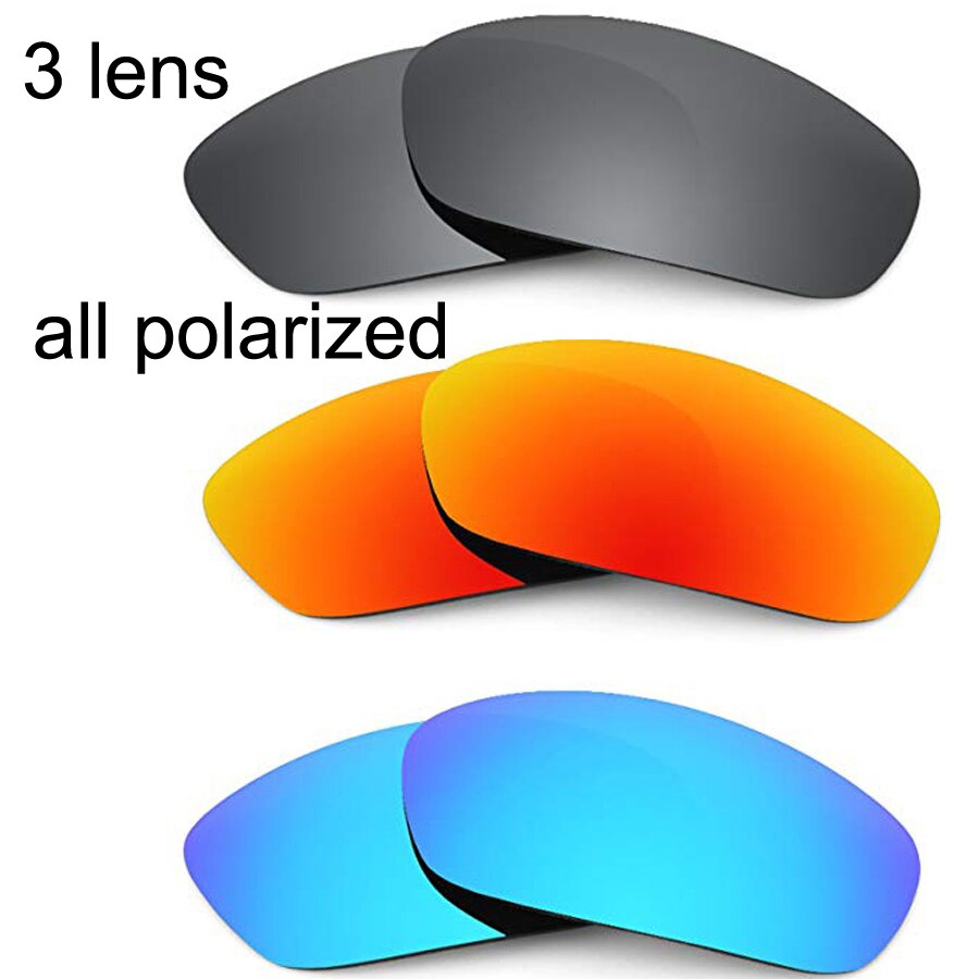 Newboler Totaal 3 Pairs Gepolariseerde Glazen Lens Voor GLA035, Inclusief 1 Paar Grijze Lens, 1 Paar Rode Lens, 1 Paar Blauwe Lens.