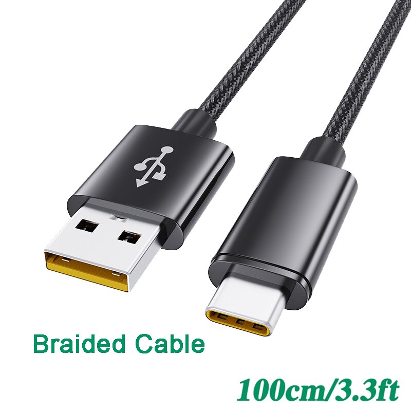 65W Supervooc 2.0 Fast Charger Voor Oppo Vinden X2 Pro Reno 5 5G 3 4 Pro Ace 2 x20 X2 Realme X50 Pro RX17 Pro Usb Type-C Kabel: Only Braided Cable