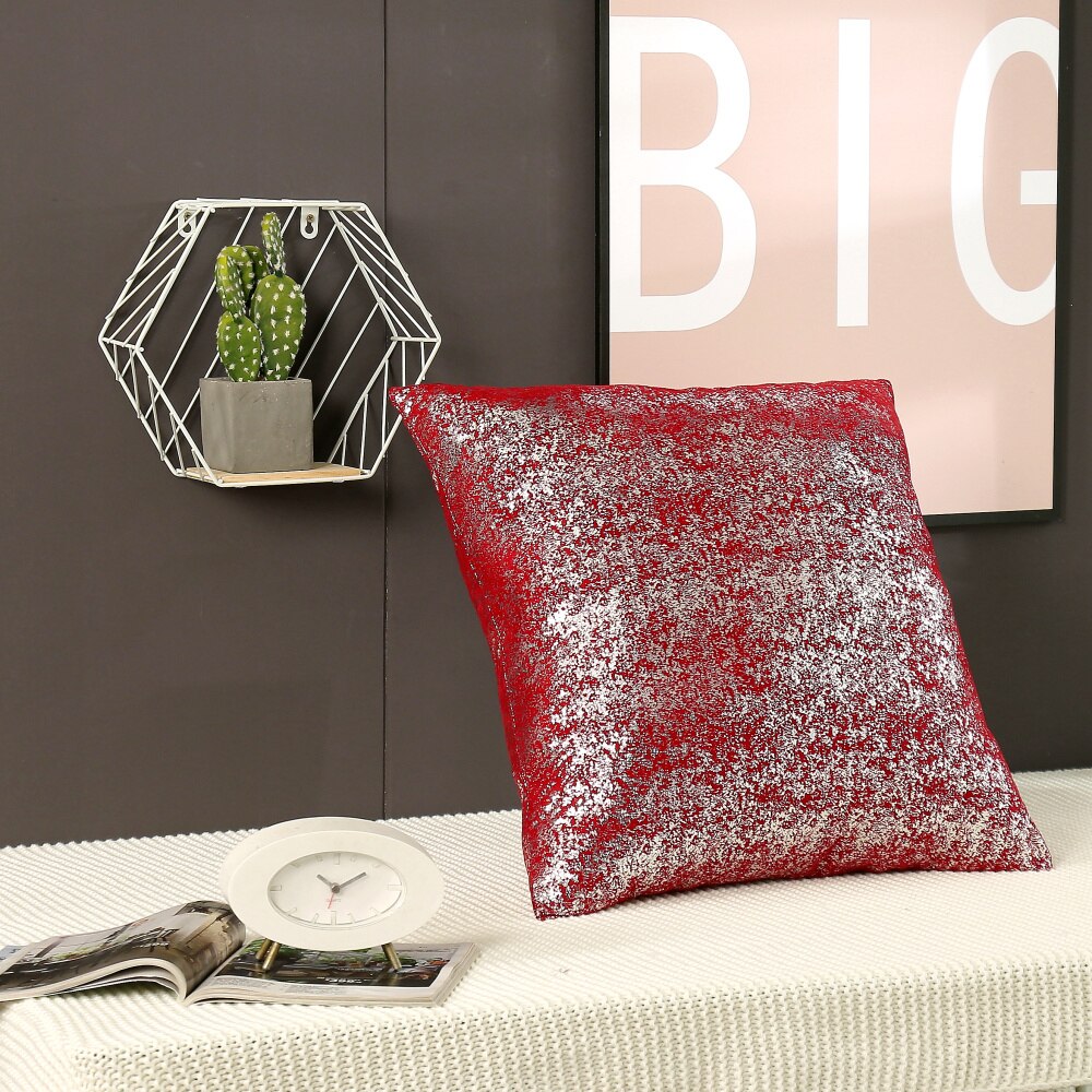 Luxe bronzen gouden zilverfolie kussenhoes decoratieve kussens voor kantoor, hotel, auto, effen kleur serie kussensloop: Model 7