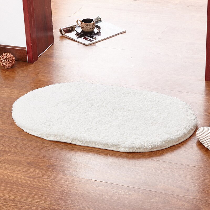 Large Size Thicken Chenille Bath Mat bedroom kitchen Rug Carpet For Living Room Floor Anti-slip Door Absorbent Pad Mat: Ivory white