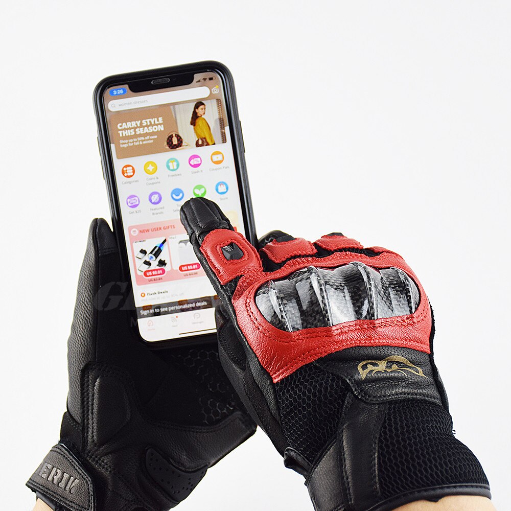 BERIK – gants de Moto en cuir pour hommes, classiques rétro, gants de protection en coque de carbone, gants de Motocross