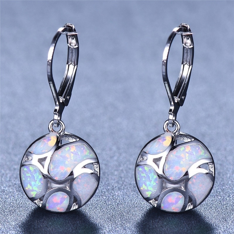 Modische Moderne frauen Ohrringe Bohemian Feuer Opal Lange Mädchen Ohrringe Zubehör Elegante Erklärung Schmuck