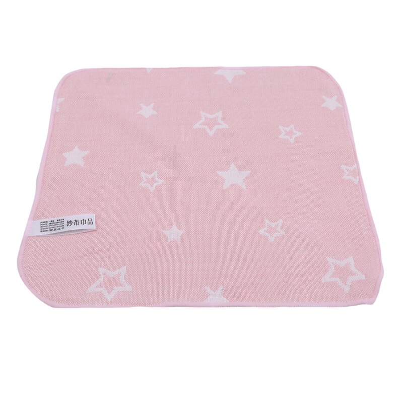 2 st spädbarnshandduk 25*25cm muslin handduk näsdukar två lager torka handduk: Rosa stjärnor