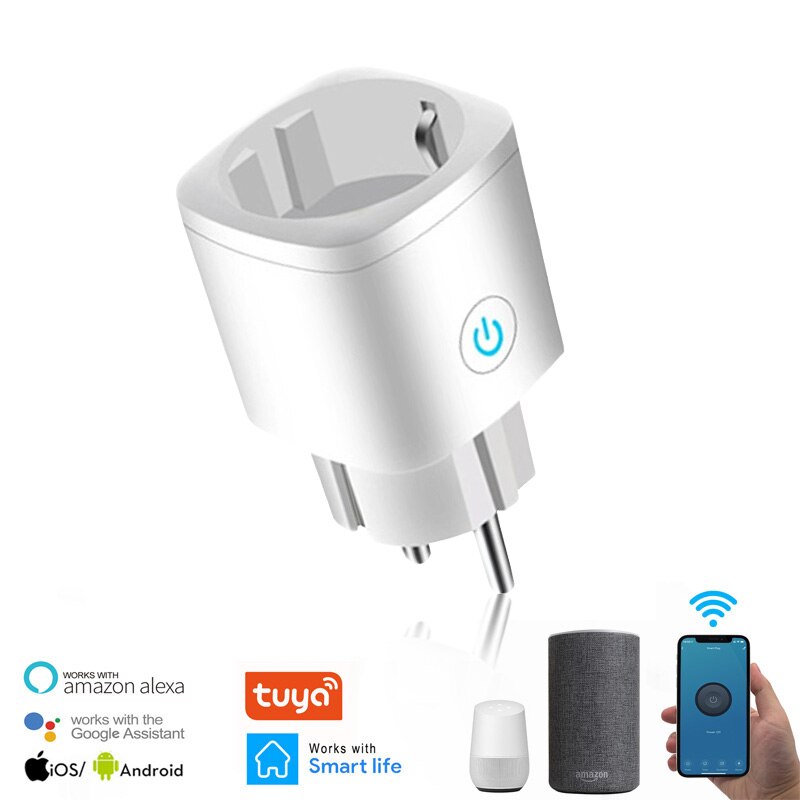 WiFi Smart Wireless Plug EU Adaptor Remote Control Power Energy Monitor Outlet Socket Alexa Google Home Tuya Home Accessories