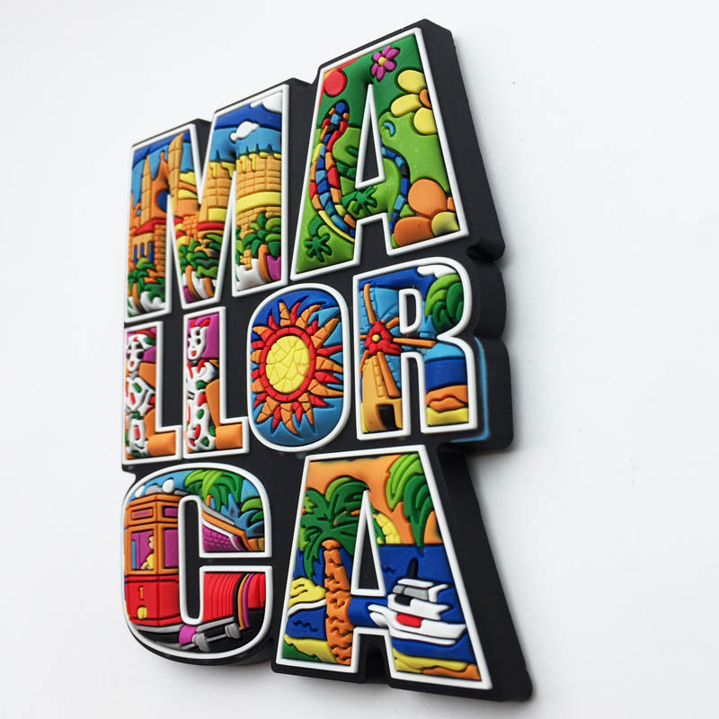 Spain Fridge Magnets Barcelona Madrid Mallorca EspanaTourism Souvenir Soft Silicone Magnetic Refrigerator Sticker Decor