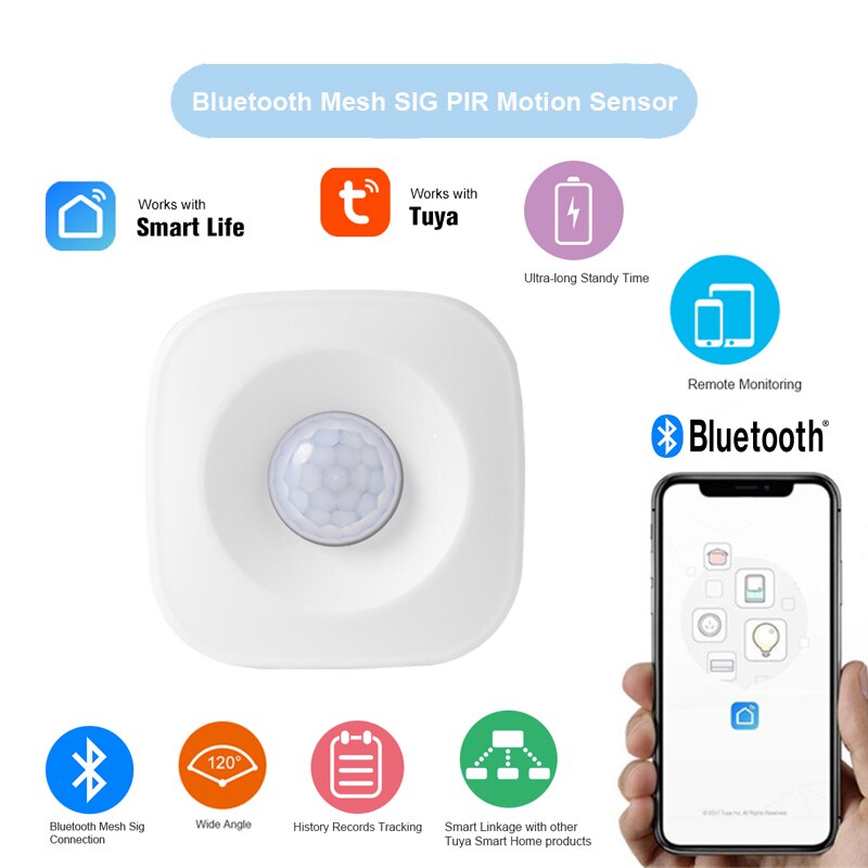 Tuya Smart Home Security Alert System WIFI/Bluetooth Mesh SIG PIR Motion Sensor Passive Infrared Alarm Detector Burglar Alarm: Bluetooth Mesh
