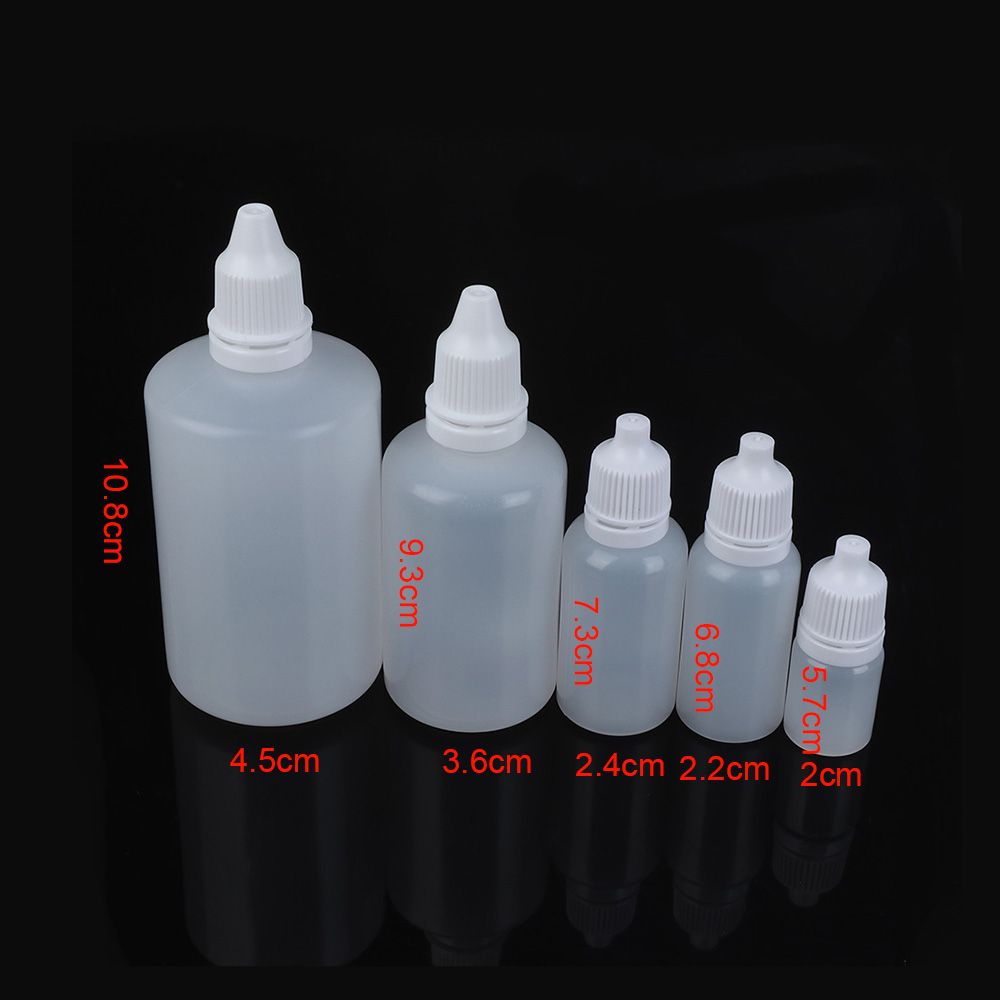 5/10/15/20/50/100ml Empty Plastic Squeeze Bottle Eye Dropper Liquid Sample Bottle Craft Tool DIY Glue Applicator Paper Quilling