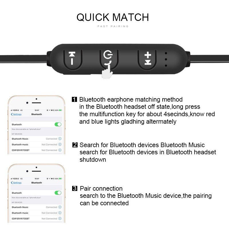 TX11 Magnetic Wireless bluetooth Earphone Sport Running in-ea Wireless Gaming Headset With Mic Neckband sport Earbuds Earphones