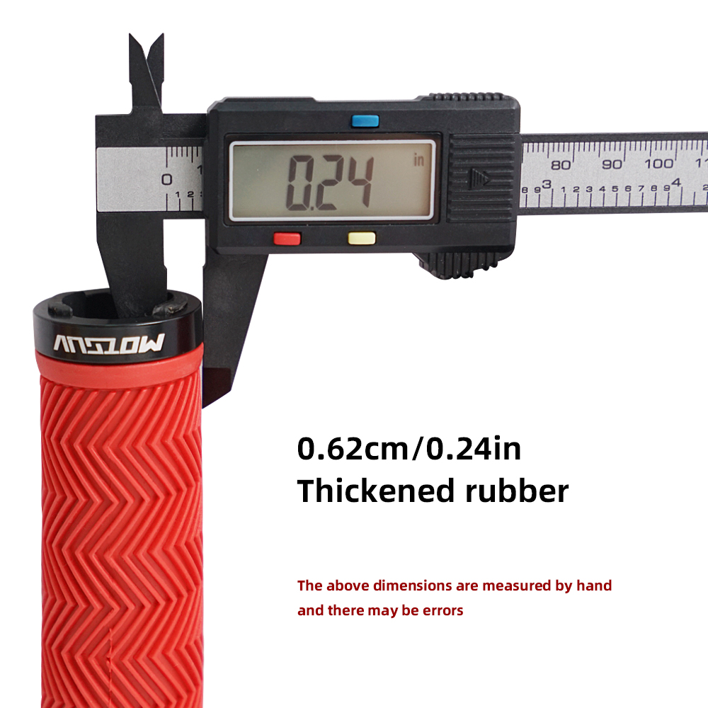 Manoplas MOTSUV para bicicleta de montaña, empuñadura de manillar de goma antideslizante, anillo de bloqueo de aleación de aluminio, corrugado, accesorios de ciclismo a prueba de golpes