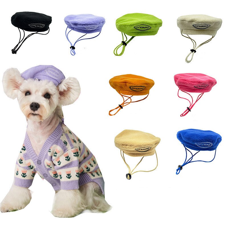Béret pour chien, joli chapeau pour petit chien, accessoire de décoration, mignon, Schnauzer, pour chiot,