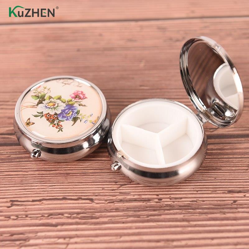 Vouwen Pil Case Draagbare Pillendoosje Make Storage Container Metalen Pil Cutter Geneeskunde Organizer 30G