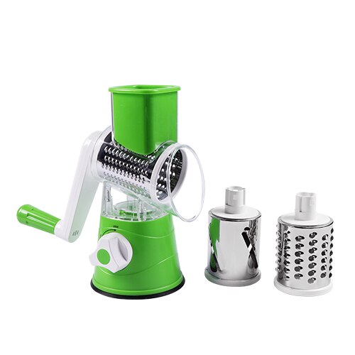 Manual Vegetable Cutter Slicer Round Mandoline Slicer Kitchen Tool Multi-functional Potato Cheese: Green