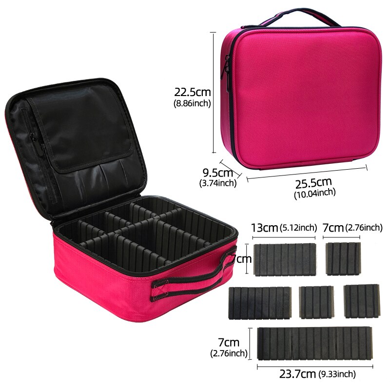 Marble Cosmetic Bag Partition Multi Functional Portable Travel Storage Makeup Case: Oxford cloth Rose