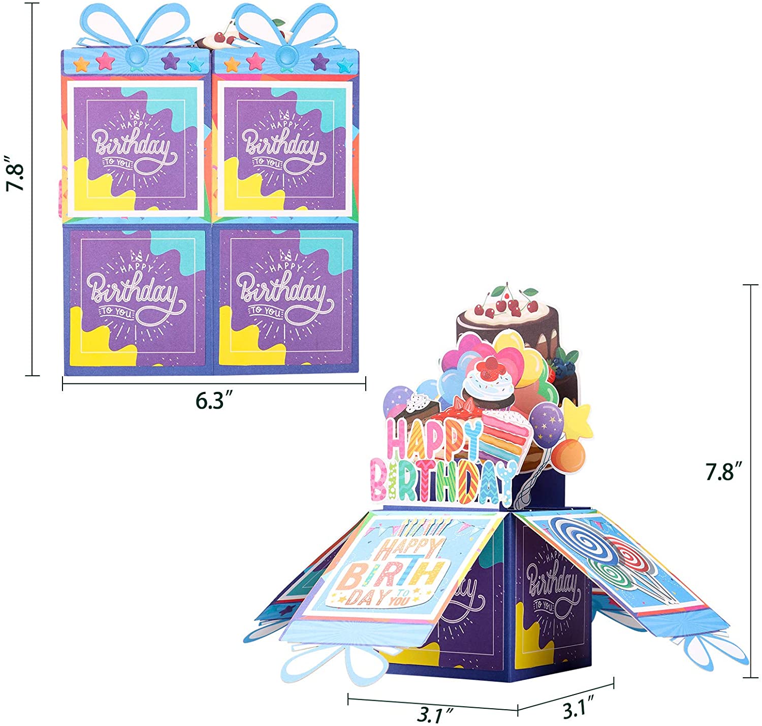 3D Birthday Pop Up Card, Happy Birthday Card, Baby Baptism Card, Birthday Greeting Card, Handmade Pop Up Birthday Card - For Kid