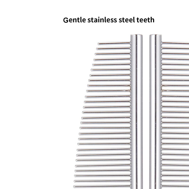 Benepaw Stainless Steel Arc Dog Comb Durable Safe Round Teeth Curved Grooming Pet Brush For Lose Hair Tangles Knots