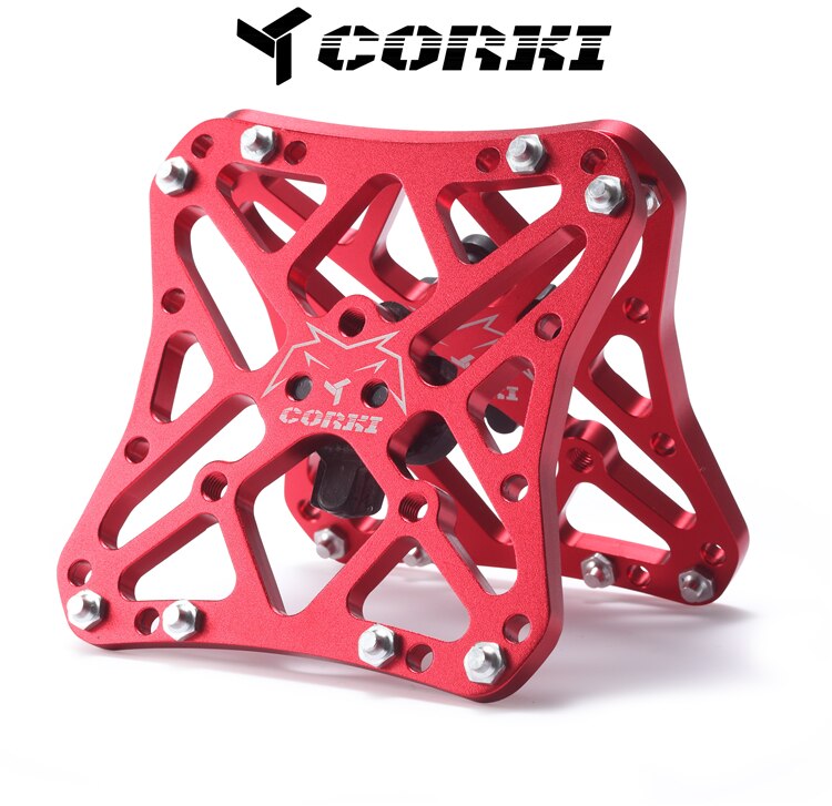 CORKI Bike Klikpedalen Platform Adapter Converteren Voor SPD SPD-SL Keo Snoep Universal Super Licht Fietsen Pedaal Adapter Plaat: Rood