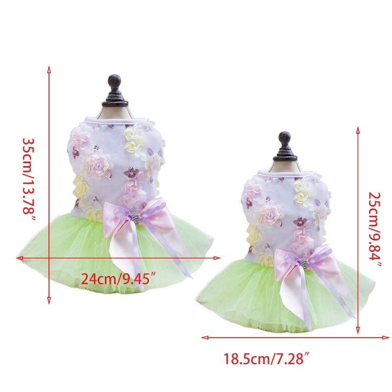 Dog Lace Princess Skirt Pet Luxury Bow Dress Tutu Dress Sweet Puppy Dog Skirt