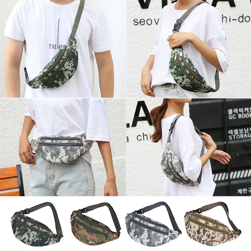Ladies Waist Bag Zipper Large Capacity Male Casual Sports Crossbody Bags Multifunctional Shoulder Bag For Women