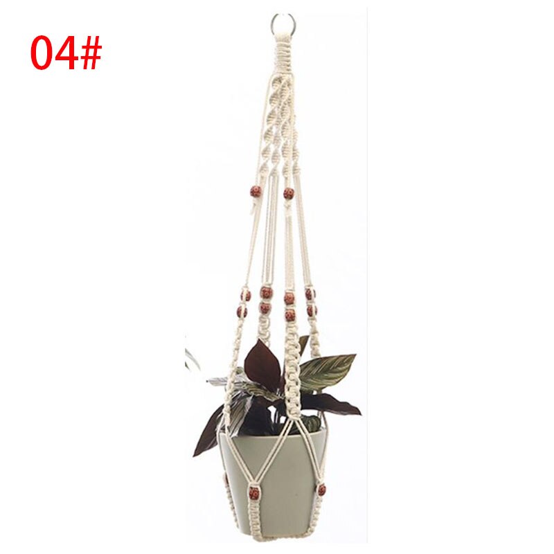 100% handmade macrame plant hanger flower pot baskets hanging net cotton for home wall year decoration Vertical garden: no.04