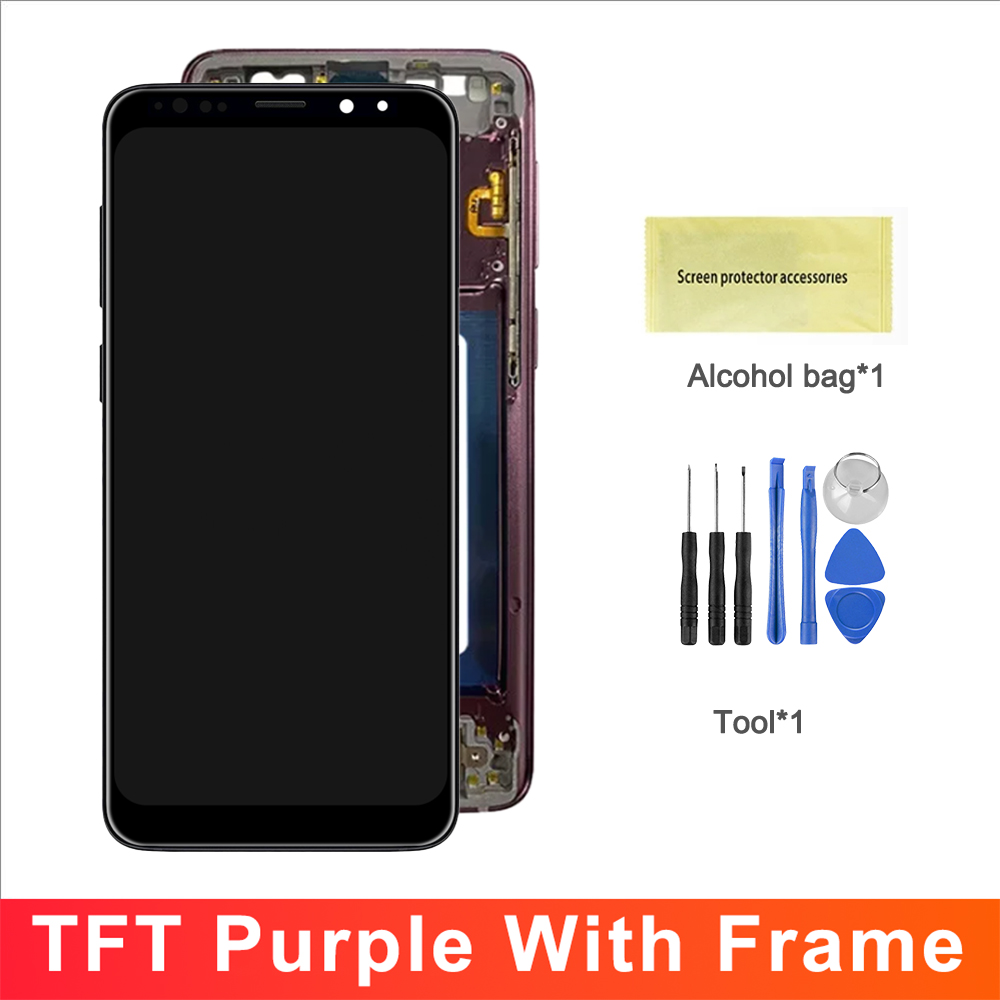 100% Tested Display For Samsung Galaxy S9 LCD With Digitizer Touch Screen Assembly SM-G960FD S9 G960 LCD with Frame Replacement: NAVY