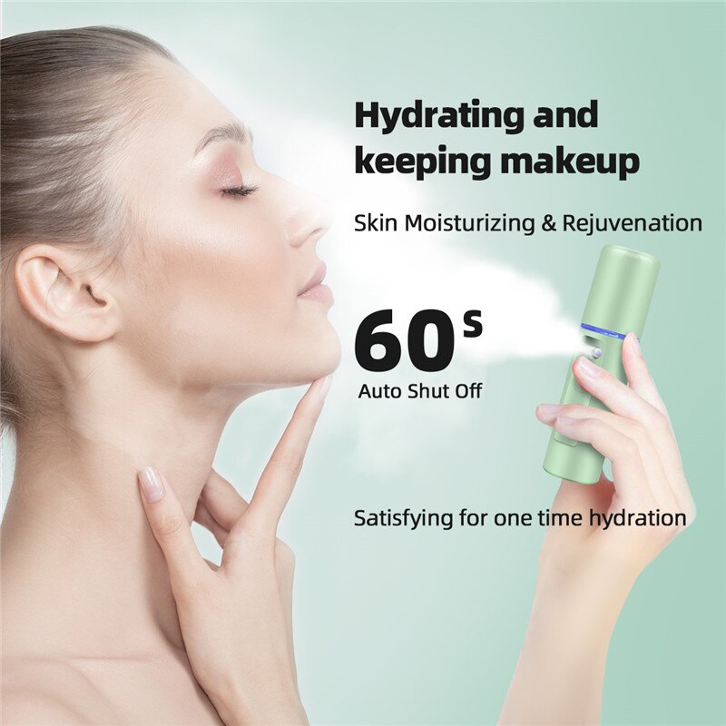 CkeyiN piel ultrasónica del depurador espinilla limpiador Facial espátula piel Peeling exfoliante + Nano pulverizador + Ance removedor de 48