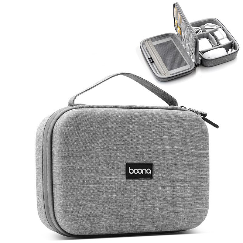 Eva-doppelschicht-usb-tragbare reise-organizer-tasche für digitale elektronik, aufbewahrungstasche für elektronikzubehör, gadget-hüllen