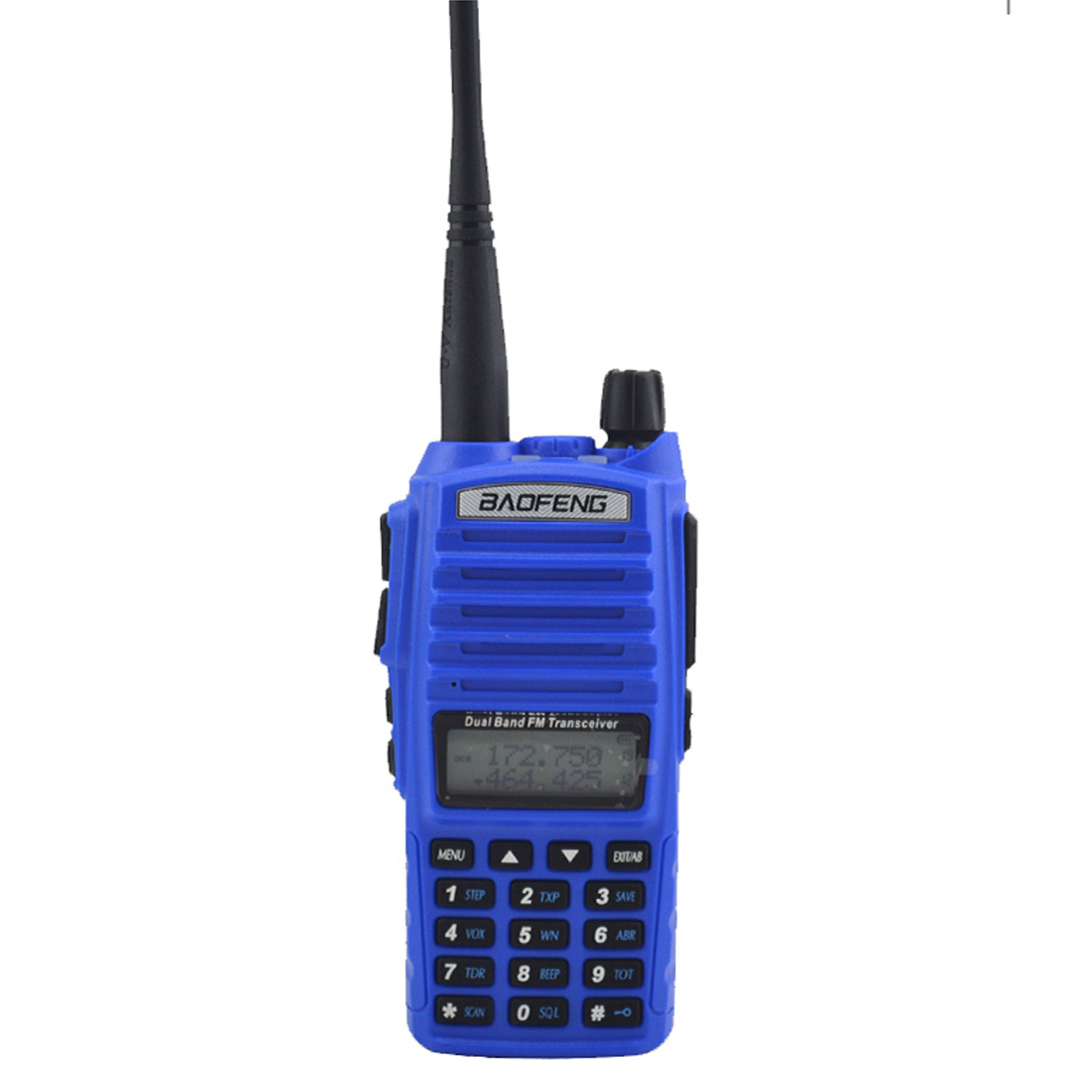 Baofeng-rádio portátil em dois sentidos com fone de ouvido, UV-82 Walkie Talkie, UHF 400-520MHz, VHF, 136-174MHz, 5W, Dual Band, Dual PTT Switch, FM: Azul