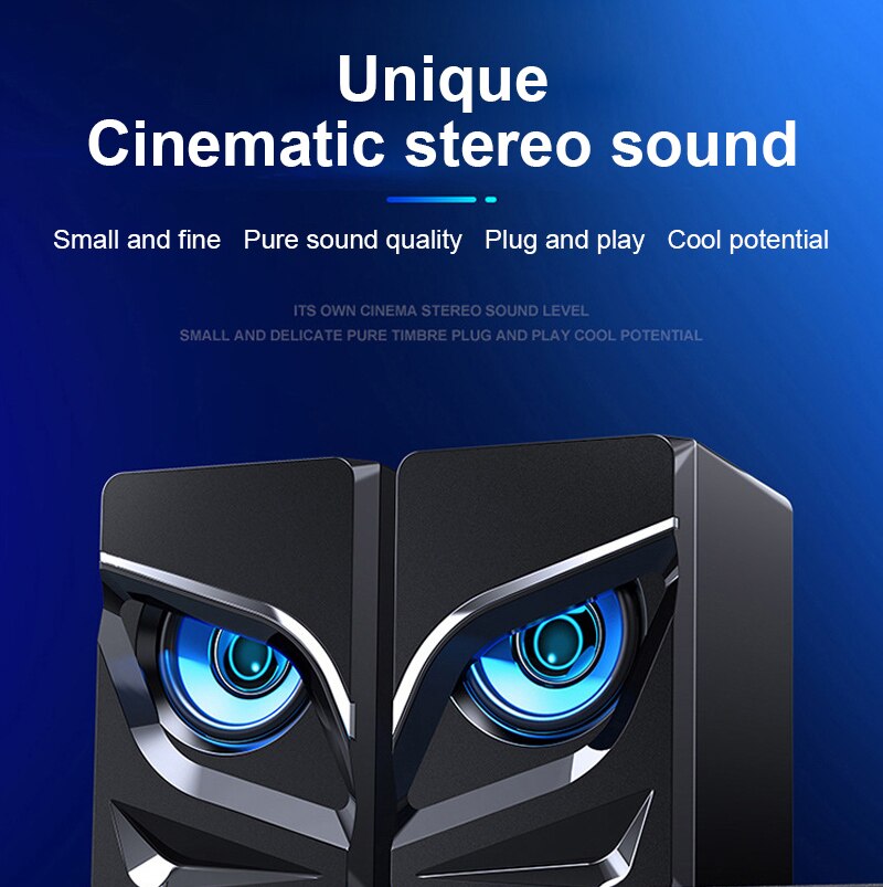 Colorful LED Light USB Wired Computer Speakers Bass Stereo Subwoofer Speaker For Phones Laptop PC Home Theater Speakers