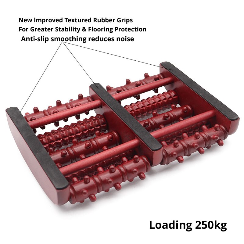 TheraFlow Large Dual Foot Massager Roller - Plantar Fasciitis, Heel, Arch Pain Relief -Enhanced Model - Laminated Foot Chart